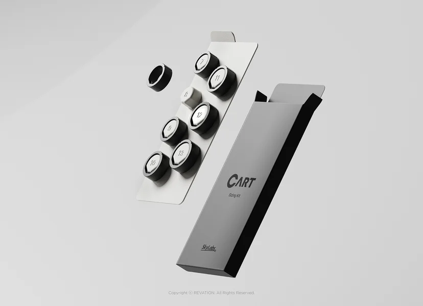 리스튜디오가 제작한  페이퍼몰드 소재 스카이랩스(SKYLABS) Smart Ring (스마트링) 사이즈 측정 키트  패키지