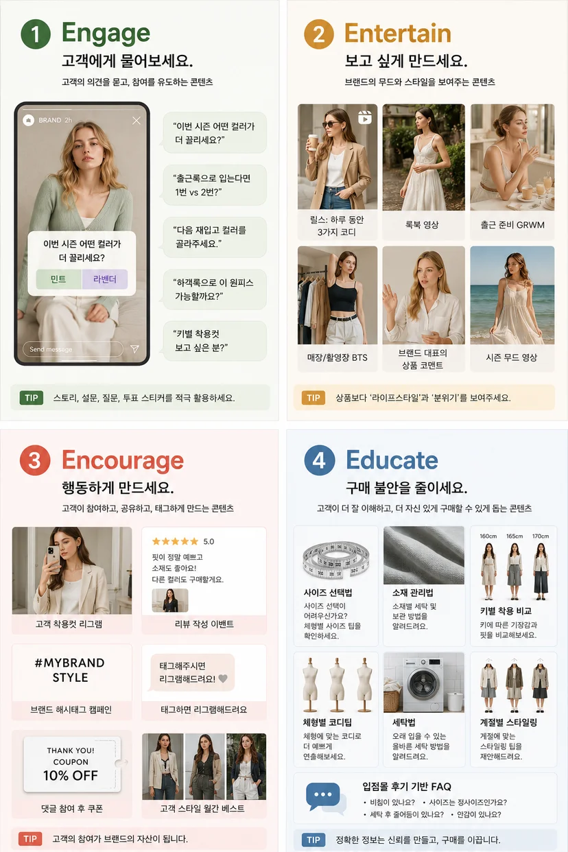 인스타그램 4E콘텐츠 구조