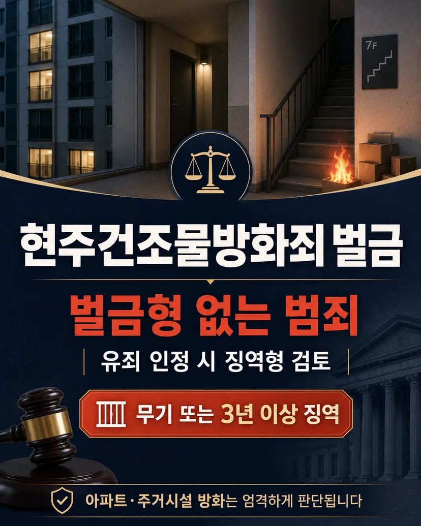 현주건조물방화죄 벌금형 없어