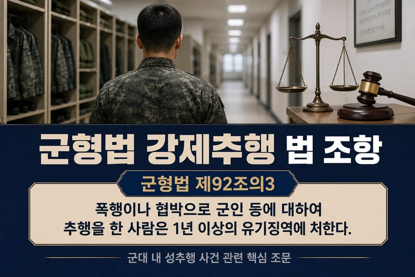 군대에서 동성 간 성추행 사건에 적용될 수 있는 군형법 강제추행 조항