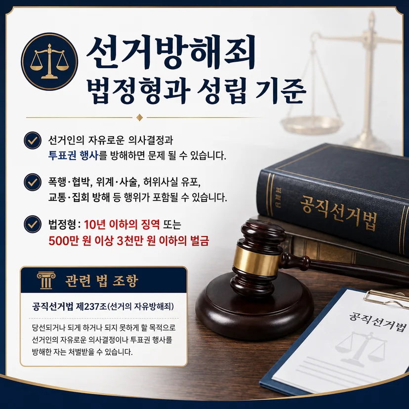 선거방해죄 처벌 관련 법 조항