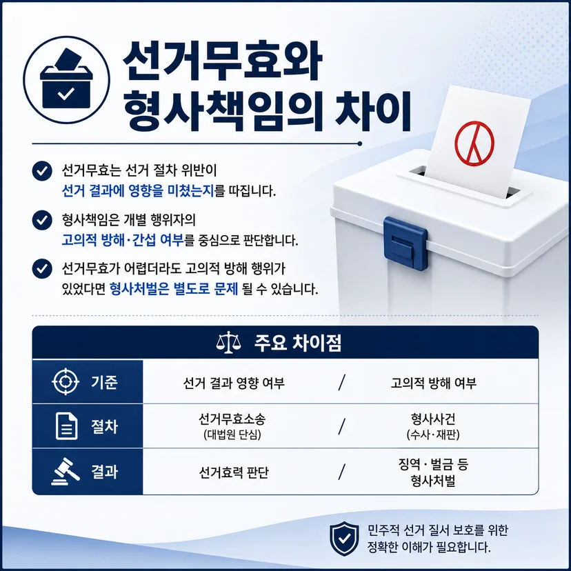 선고무효와 형사책임의 차이