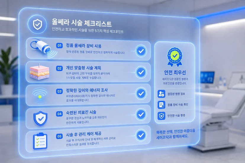 시술 예약 전 체크리스트를 꼼꼼히 확인하는 것이 안전하고 현명한 선택의 시작입니다.