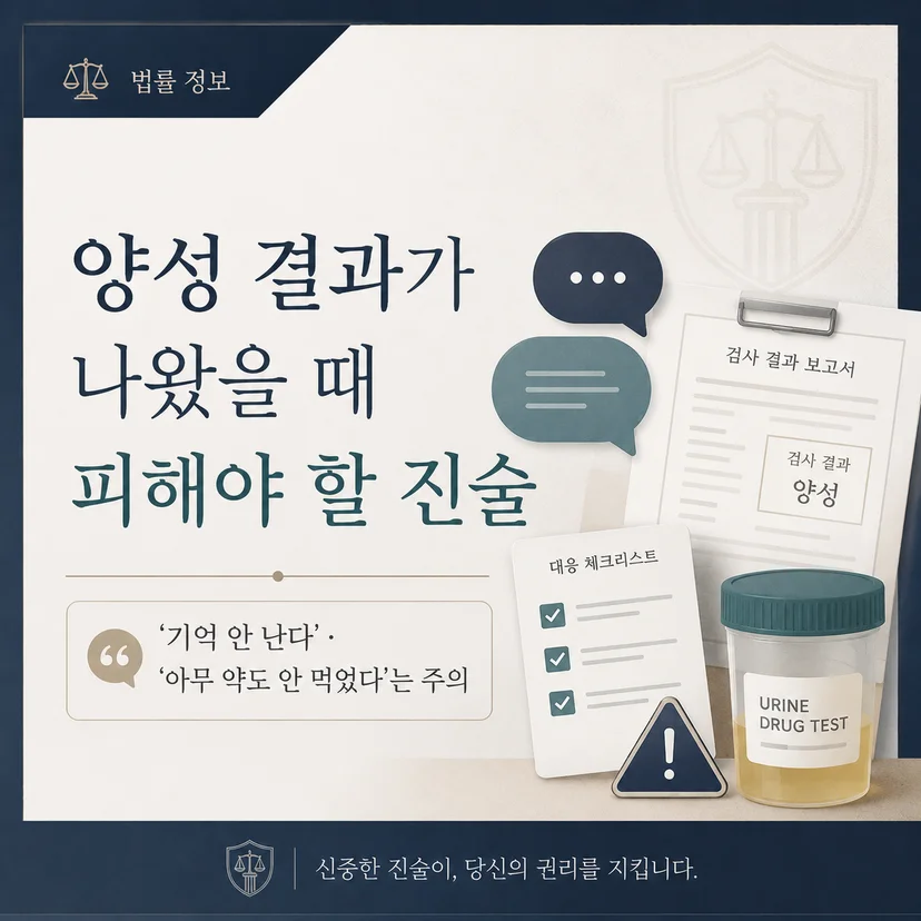 마약소변검사가 양성으로 나왔을 때 유의사항