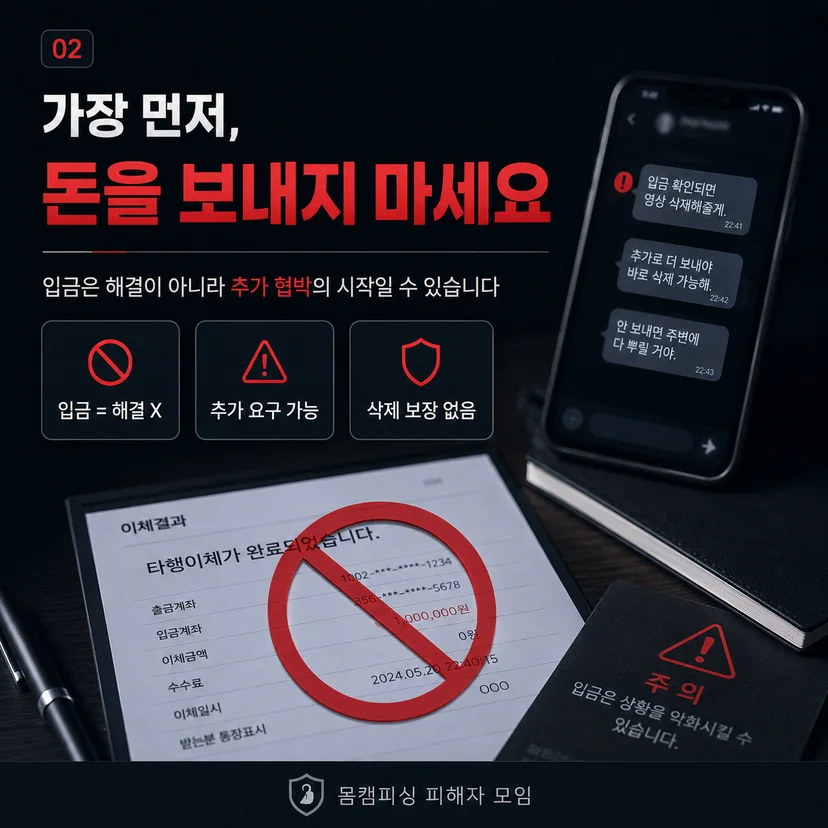 몸캠피씽 피해 직후 해야할 일