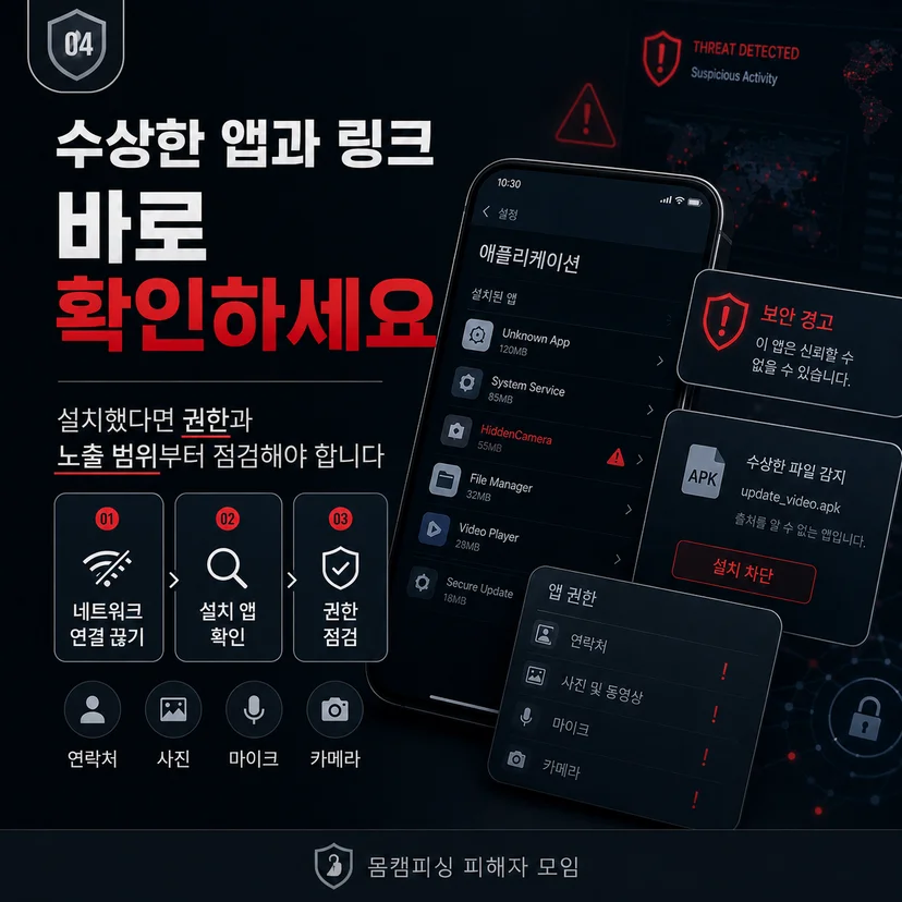 몸캠피씽 해킹앱 링크 확인