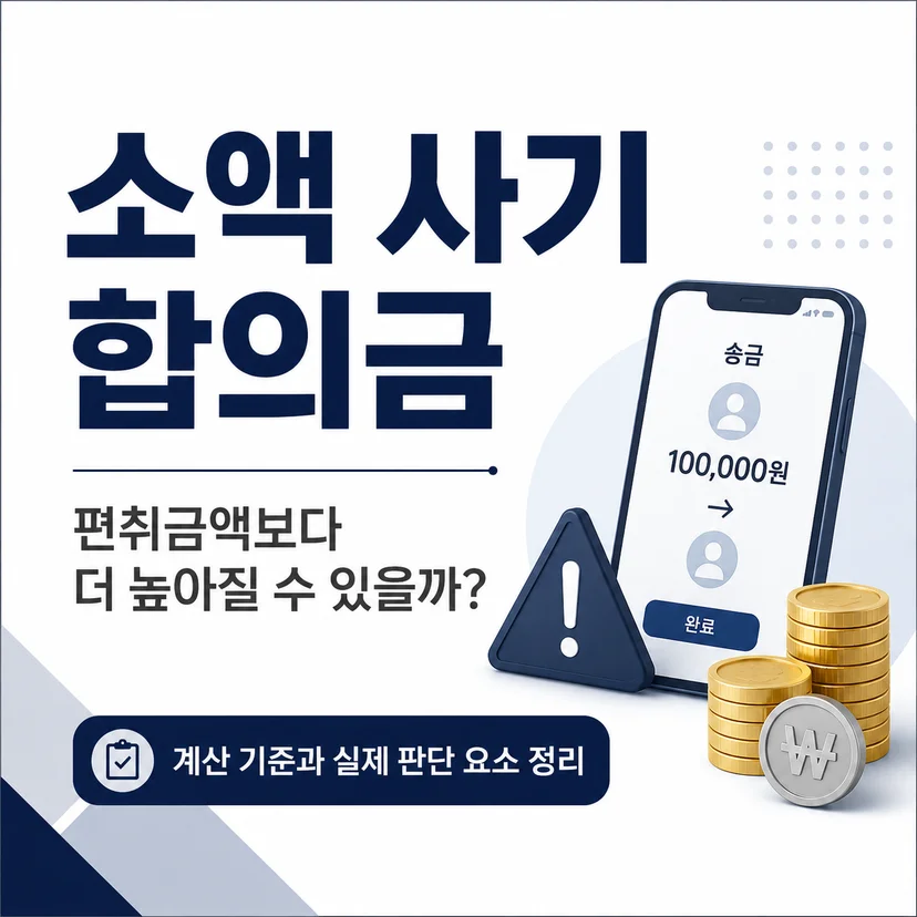 소액 사기 합의금 편취금액보다 더 높아질 수 있어