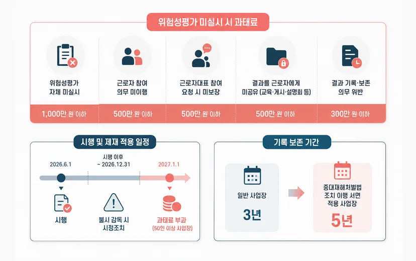 산업안전보건법 개정안 위험성평가 과태료