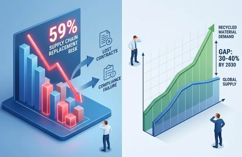 응답자의 59%가 지속가능성 지표를 충족하지 못하는 공급업체를 3년 내 교체할 수 있다고 답했습니다. 
