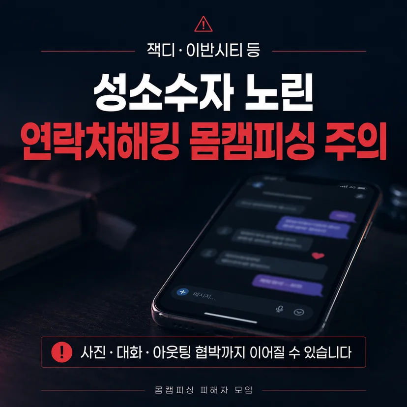 잭디, 이반시티 등 성소수자 몸캠피싱 주의