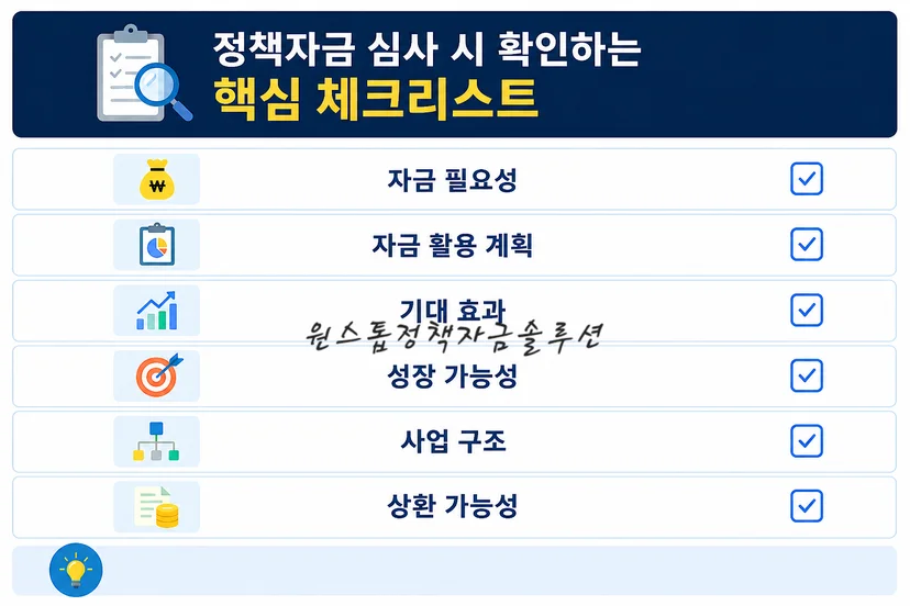 정책자금 심사 시 확인하는 핵심 체크리스트