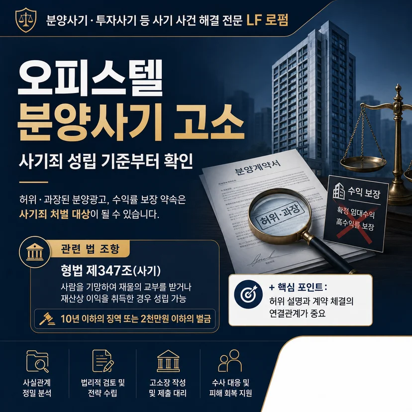 오피스텔 분양사기 고소 전 검토해야할 부분