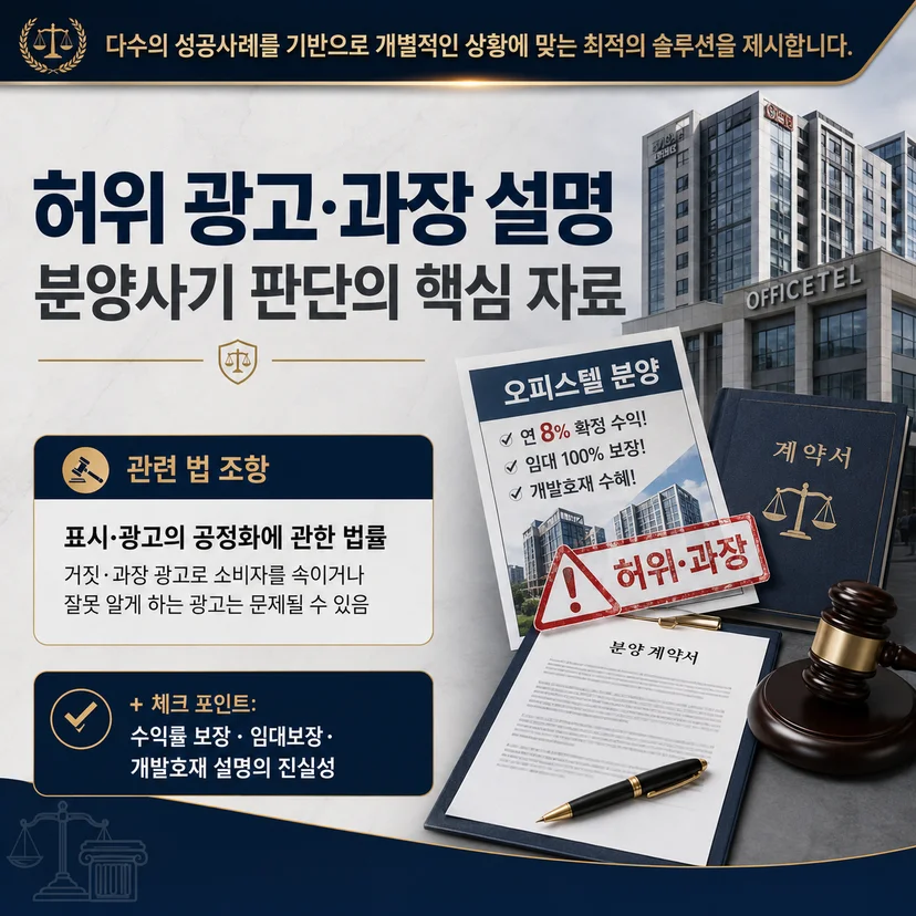 오피스텔 분양사기 고소에 필요한 자료 체크 포인트