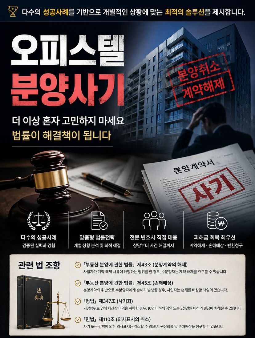 오피스텔 분양사기 형사/민사소송 근거 법 조항
