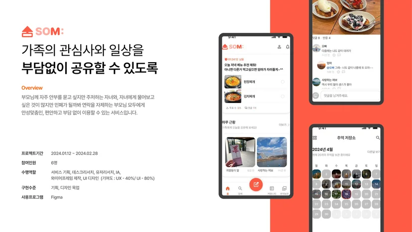 솜 서비스 메인 화면 — 멋쟁이사자처럼 UXUI 디자인 부트캠프 프로젝트