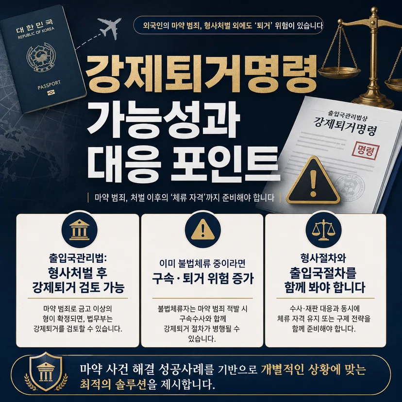 외국인 마약 처벌 강제퇴거 명령 대응 방안