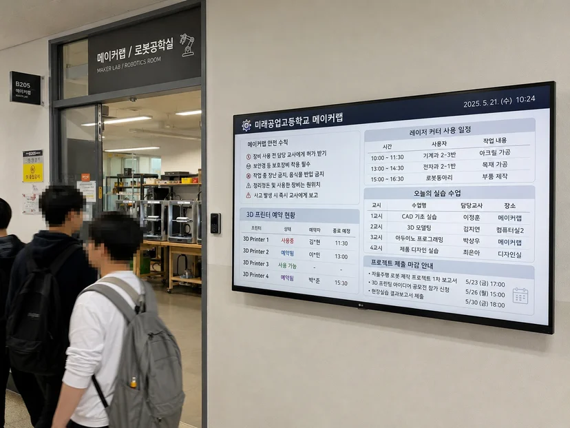 학교게시판 전자게시판 설치사례