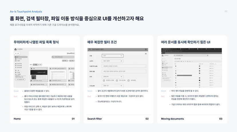 구글드라이브 UX 개선 프로젝트 문제 정의 단계