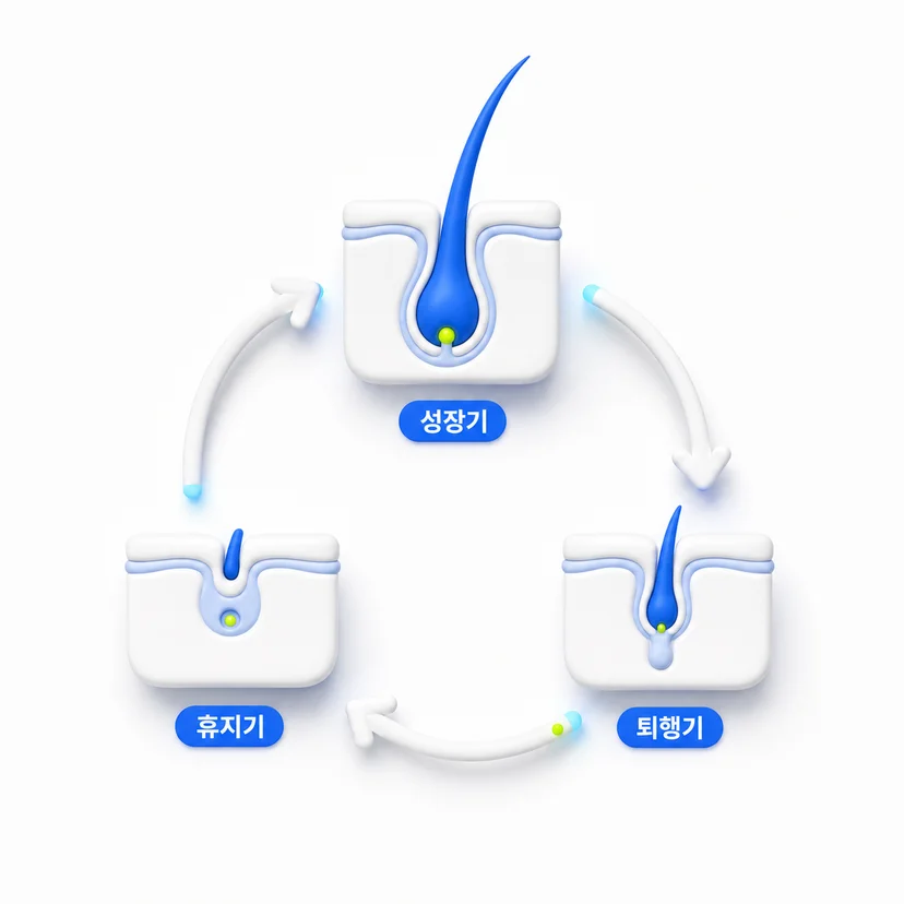 레이저제모는 성장기(Anagen) 모낭에만 작용하기 때문에, 여러 차례에 걸쳐 시술해야 완전한 효과를 기대할 수 있습니다.