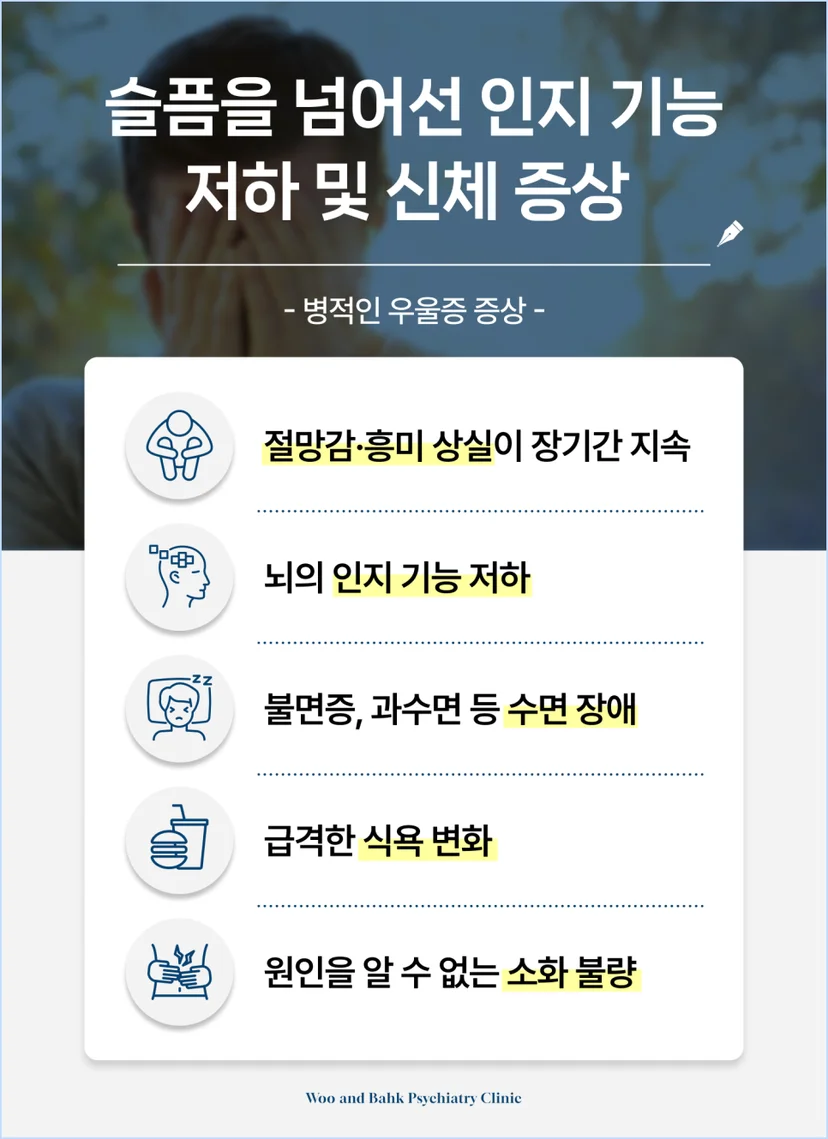 슬픔을 넘어선 인지 기능 저하 및 신체 증상