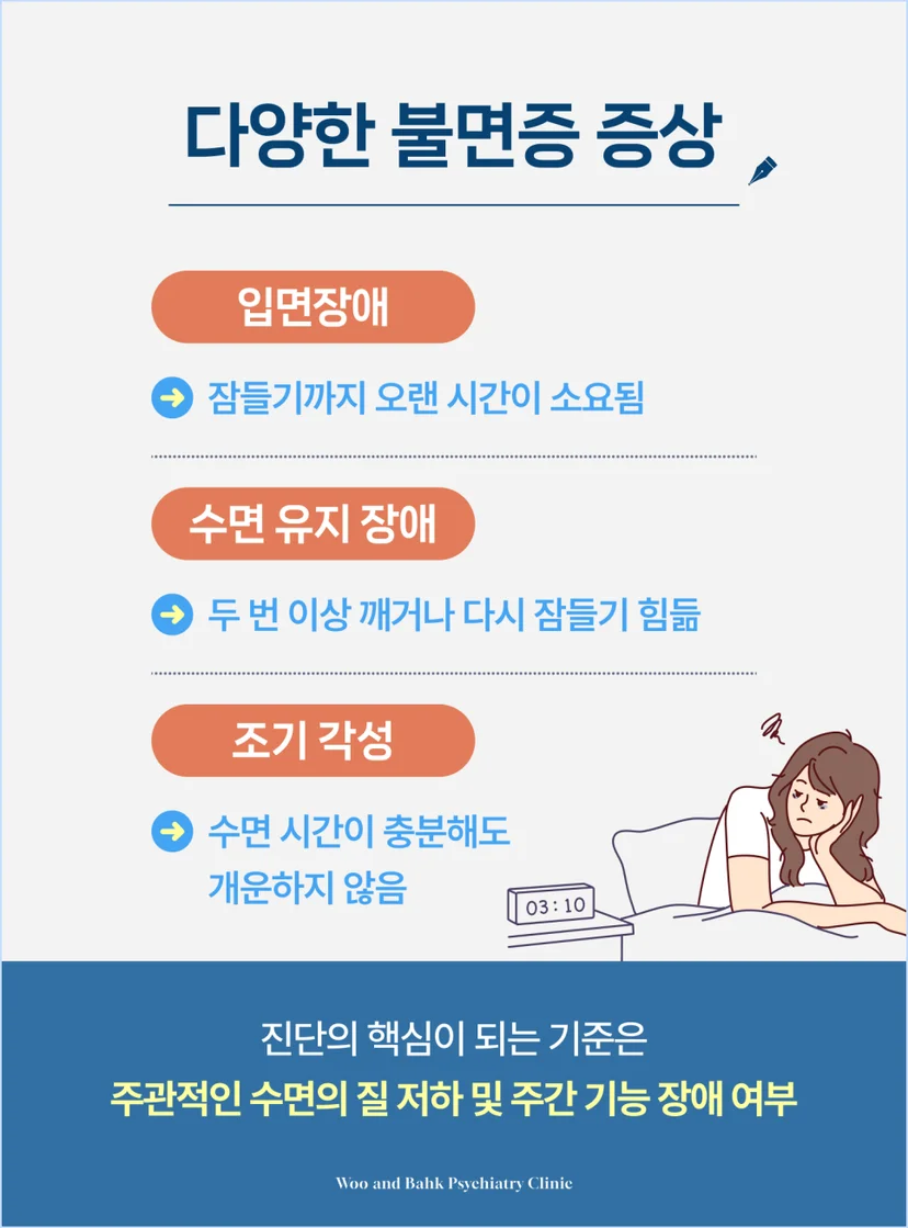 다양한 불면증 증상