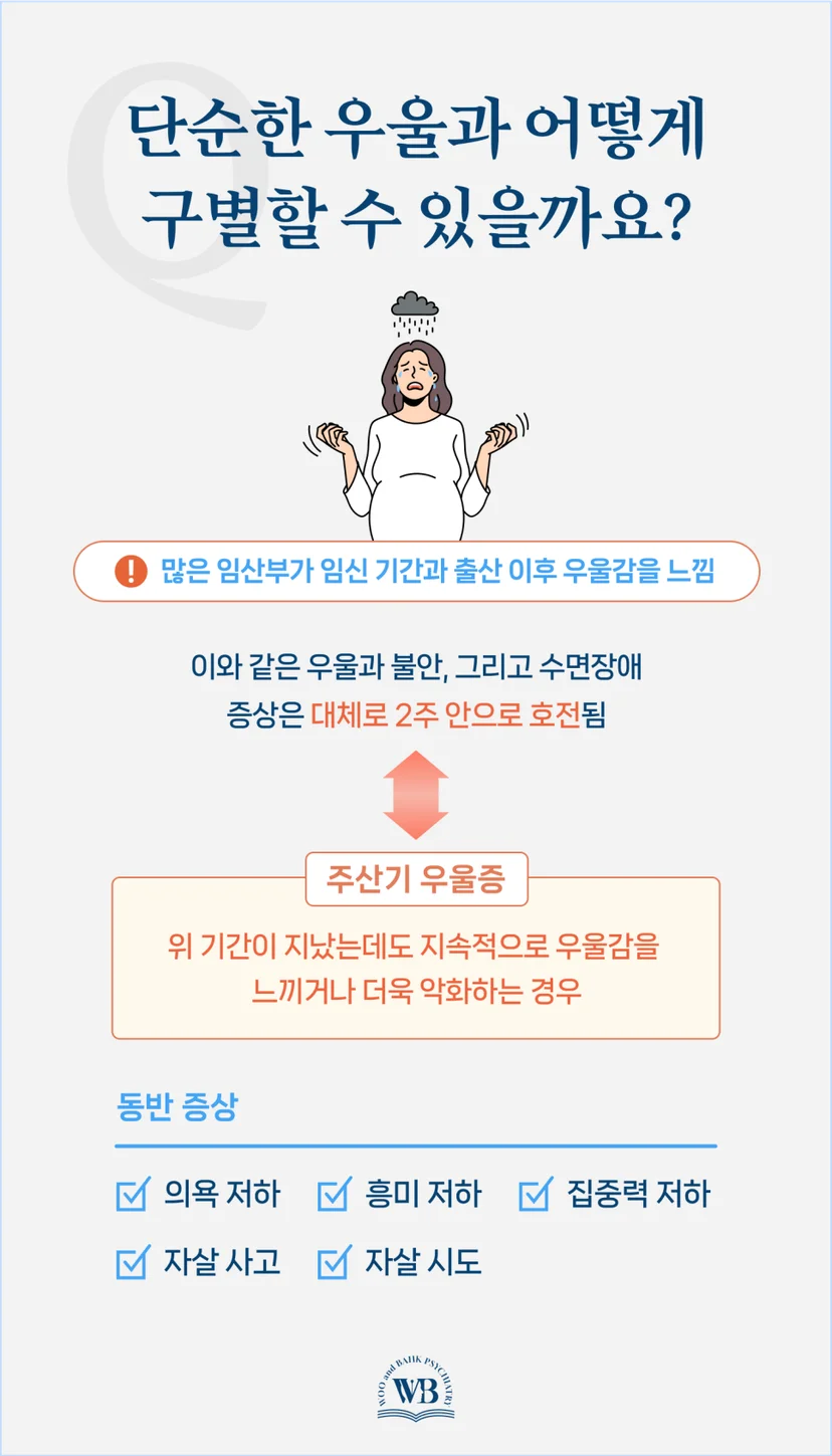 단순 우울과 주산기 우울증 구별