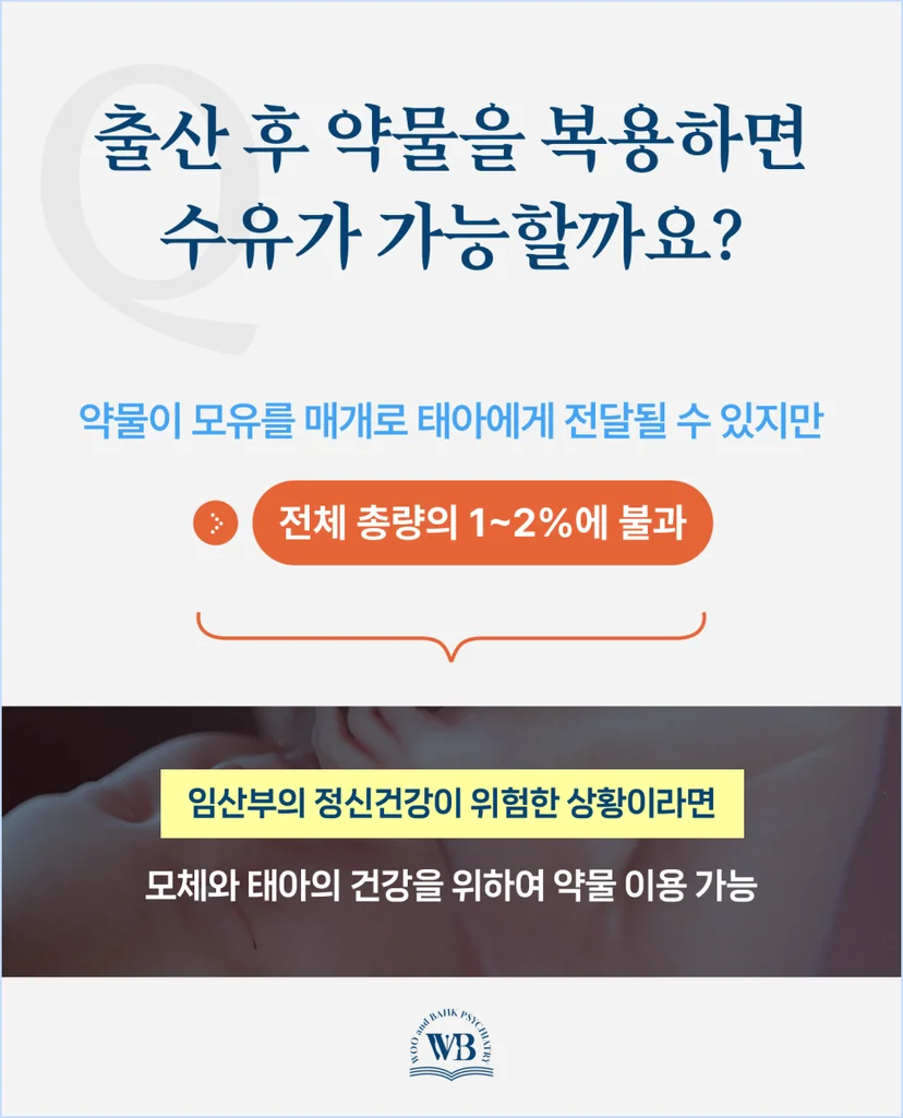 출산 후 약물 복용 수유 가능 여부