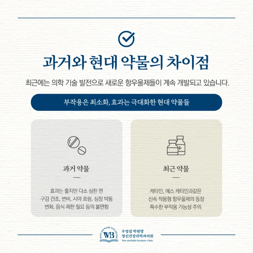 과거와 현대 항우울제의 차이점