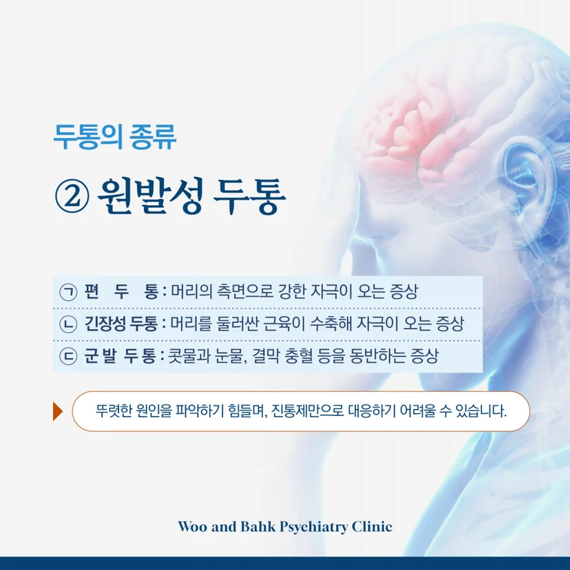 두통의 종류 원발성 두통