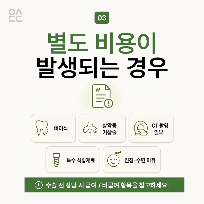 보험 임플란트 별도 비용