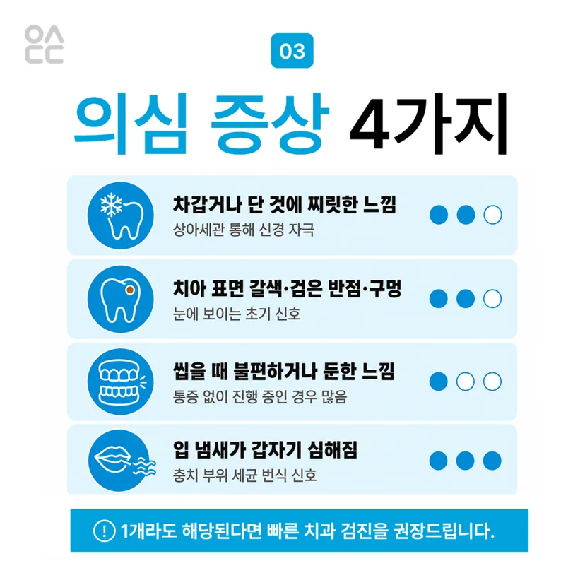 충치 의심 증상