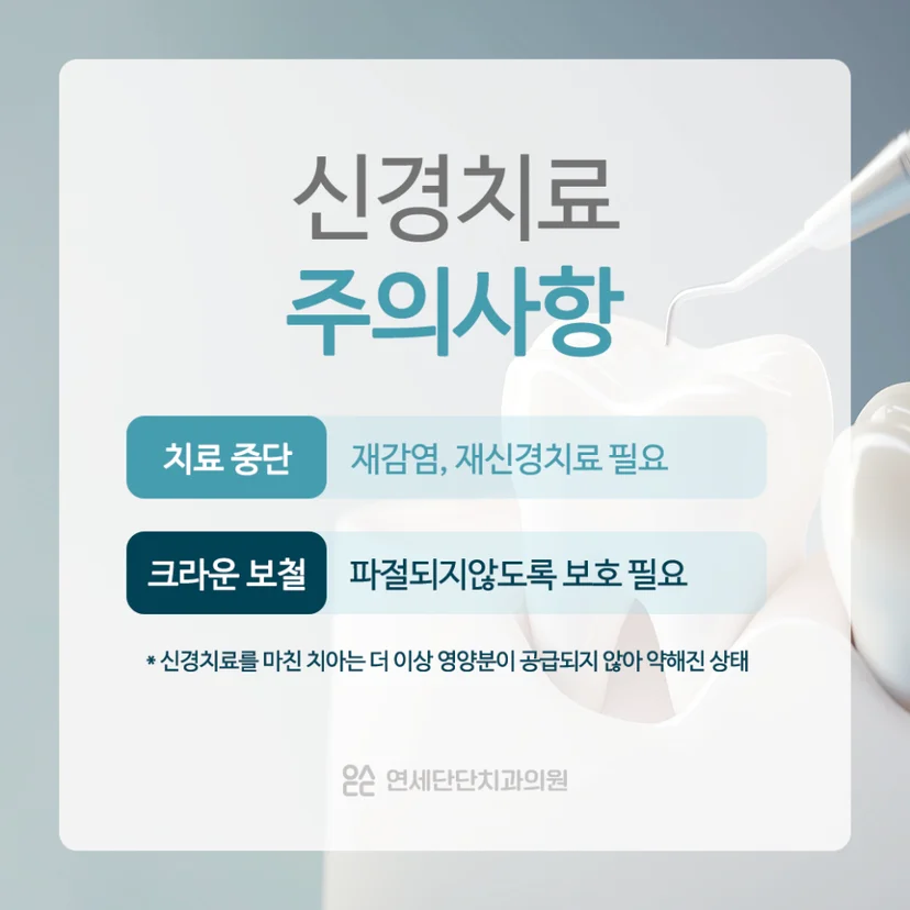 신경치료 주의사항
