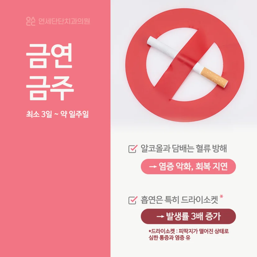 사랑니 발치 후 금연 및 금주