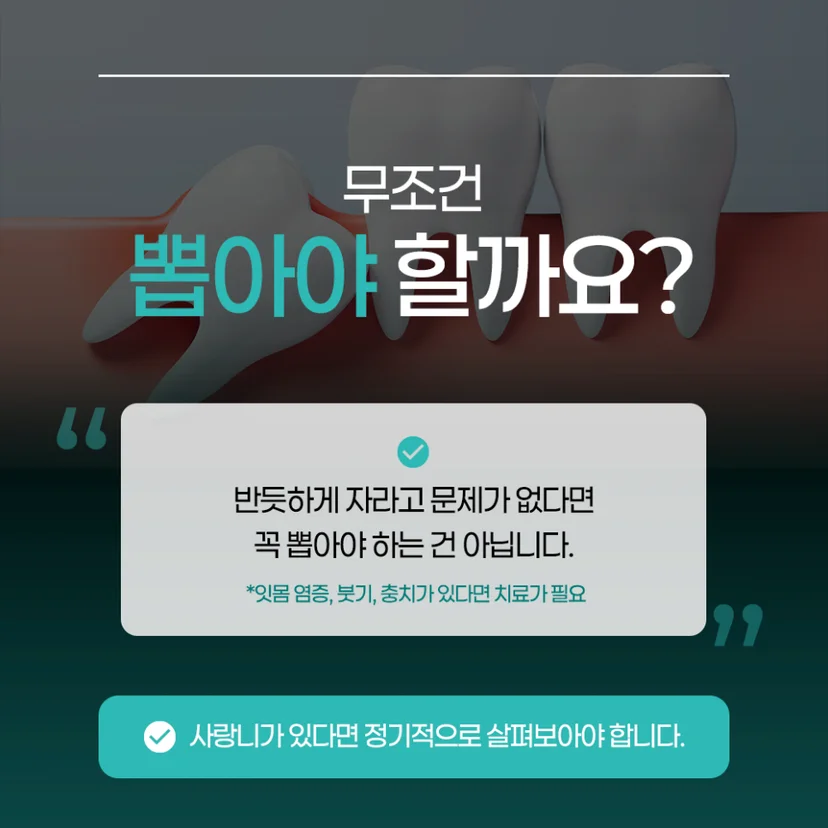 사랑니 발치 필요성