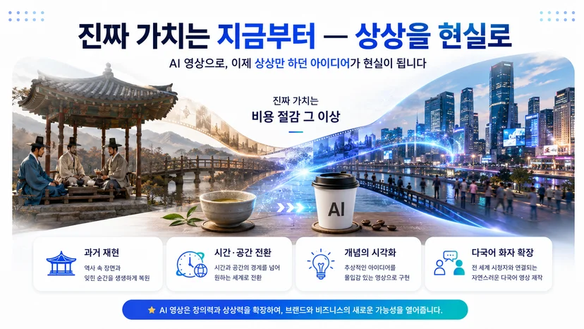 정자에서 마시던 차가 한 잔의 커피로 바뀌는 AI 연출