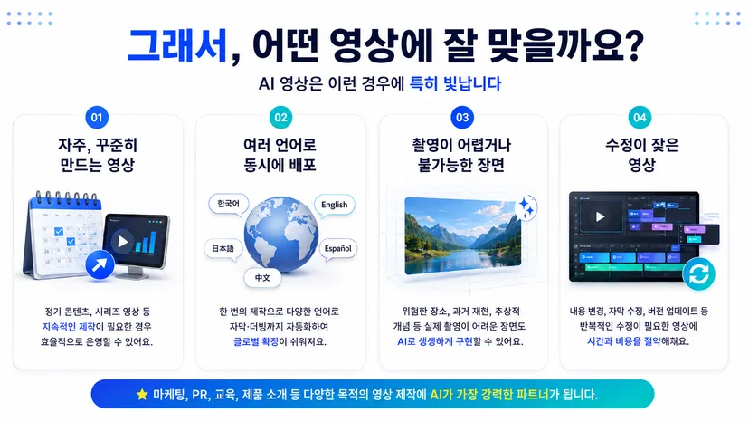 한국어·영어·중국어 등 여러 언어로 동시에 만들어지는 AI 영상