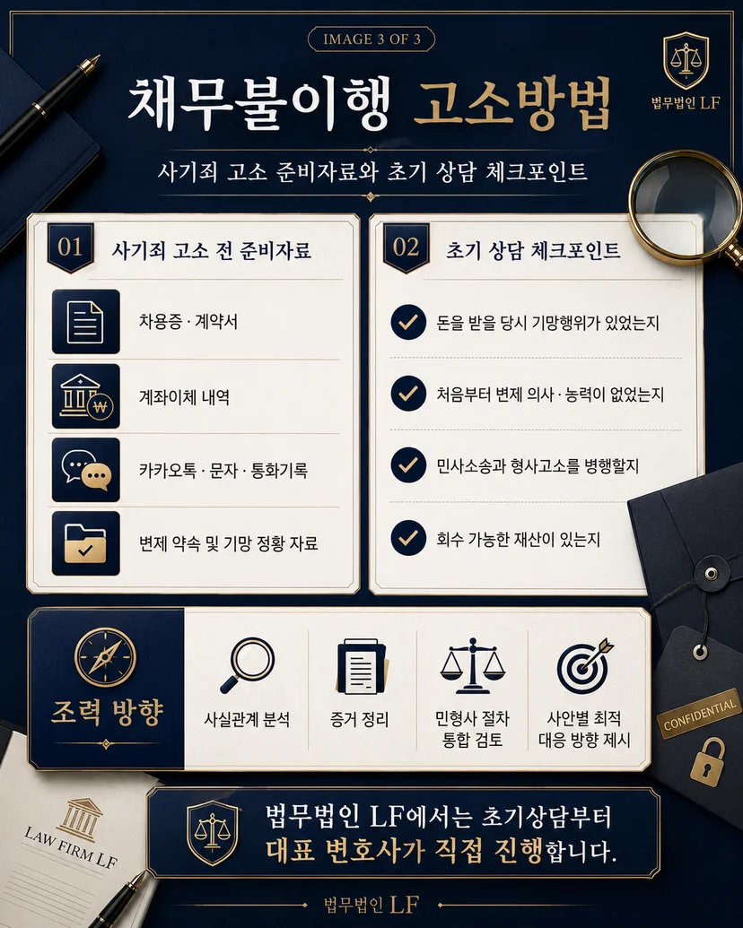 채무불이행 고소방법 준비자료