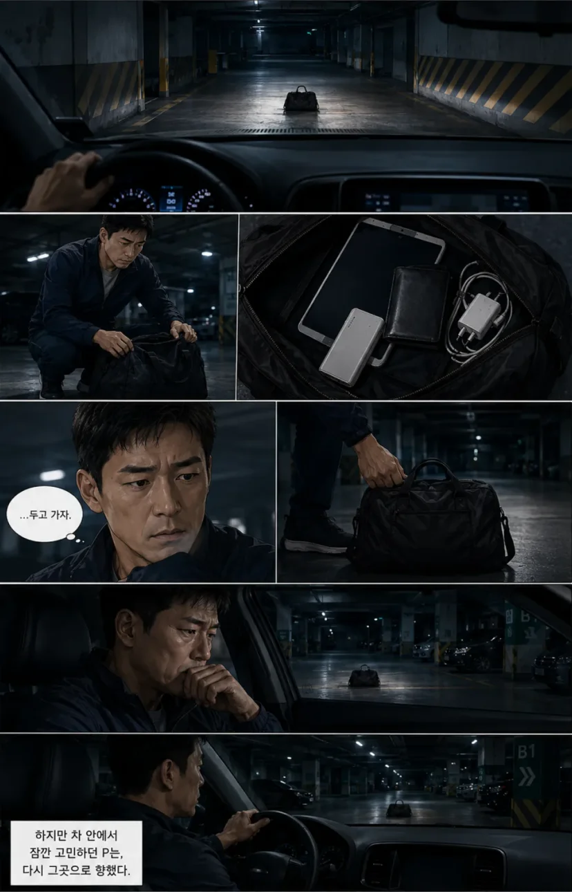 상가 주차장에서 점유이탈물횡령을 하게된 의뢰인 웹툰컷