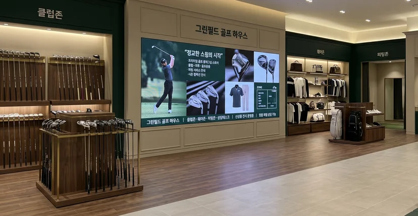 골프 매장 벽면 매립형 LED