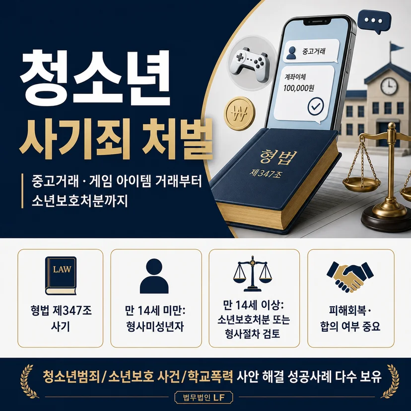 청소년 사기죄 처벌 적용 법 조항 관련