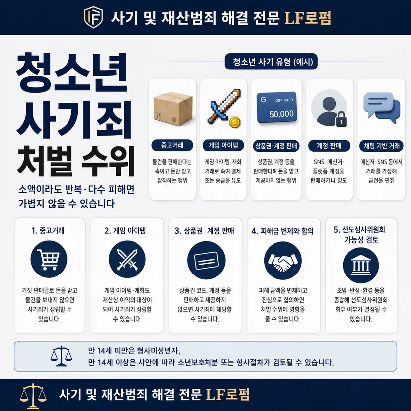 청소년 사기죄 처벌 사건 유형 