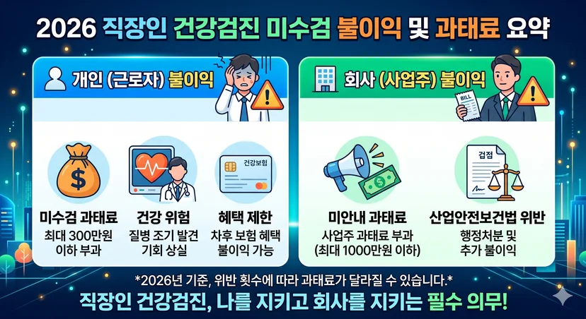 2026년 국가건강검진 주기 및 출생연도 기준표