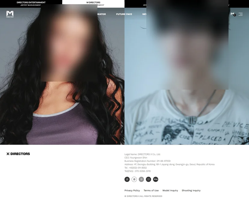 매니지먼트 소속사홈페이지제작 사례 엠디렉터스