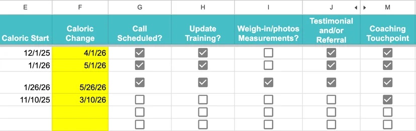 online coaching client tracker