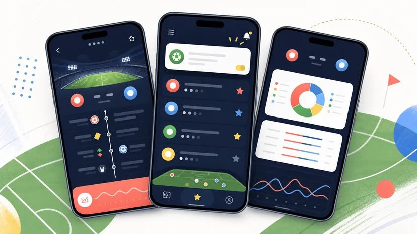 스포츠 스코어 앱 UX 화면 예시
