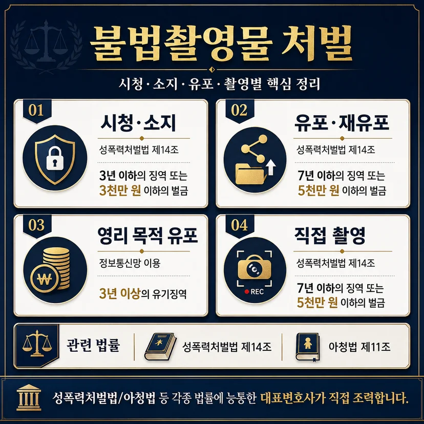 불법촬영물 처벌 법 규정 1) 카메라 등을 이용한 촬영 행위 조항