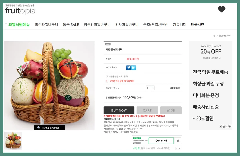 프리미엄 병원 과일바구니