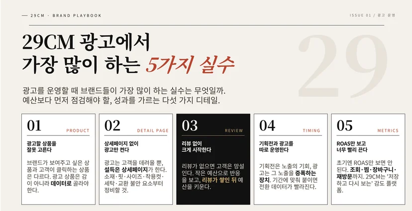29CM광고에서 가장 많이 하는 5가지 실수