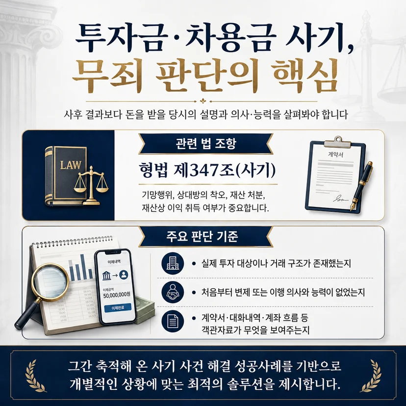 사기 무죄 선고 판단 기준