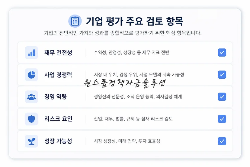 기업 평가 준비 체크리스트